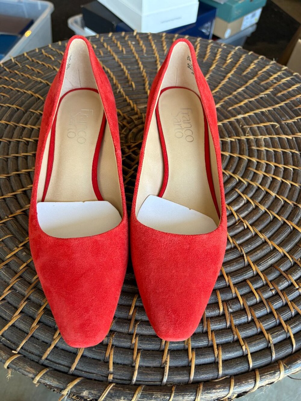 Brand New Franco Sarto Red Suede Pumps